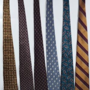 LOT OF 6 ROBERT TALBOTT  MEN'S TIE 100% SILK MADE IN USA